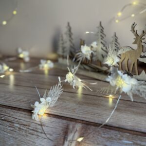 Guirlande lumineuse fleurie - Blanc pur