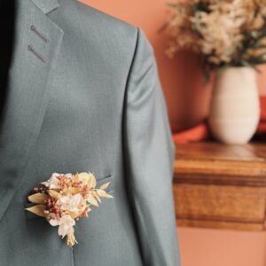 Boutonnière Fleurs séchées - Modèle Charlotte