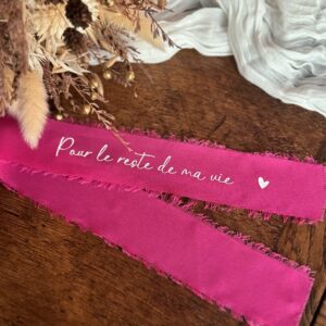 Ruban de bouquet de mariée (en stock) - « Pour le reste de ma vie »