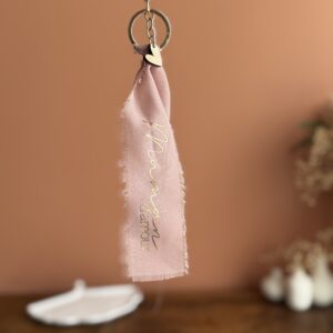 Porte-clés ruban Maman d'amour rose