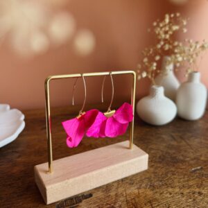 Boucles d’oreilles Eventail fuschia