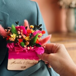 Boutonnière de poche personnalisée - Fleurs Tons colorés